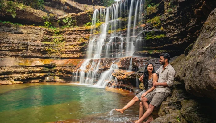 Couple Enjoying Waterfalls